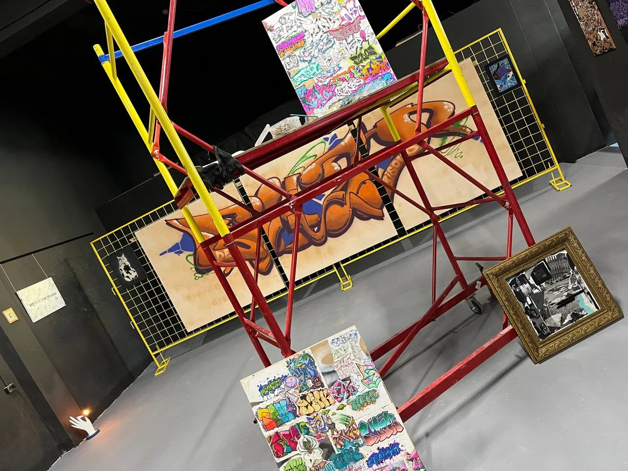 Installation with coloured structures at B-Walls 2026